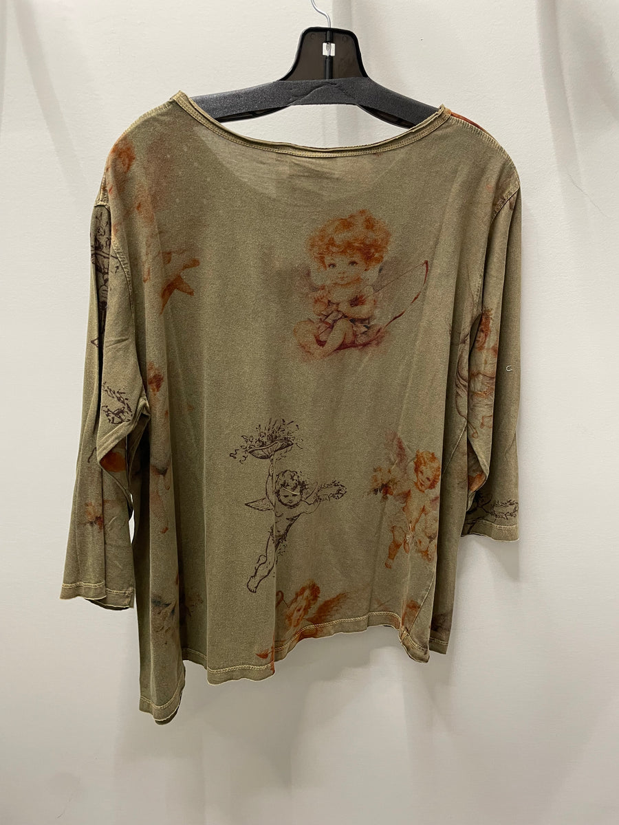 Driftwood Day Tee in Vintage Cherub Print by Paper Lace