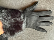 Colorful Soft Touch Screen Gloves with Fake fur cuffs