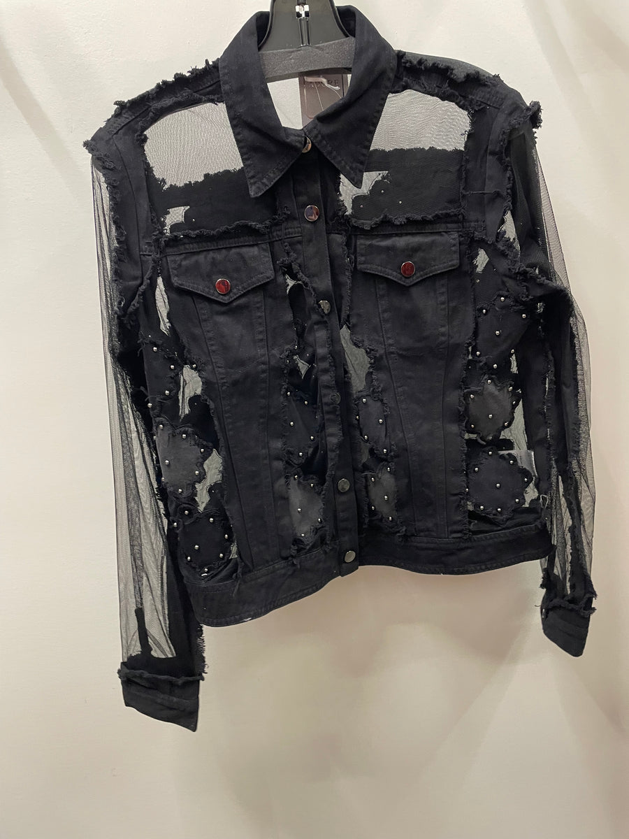 Studded Edge Illusion Jacket by Adore