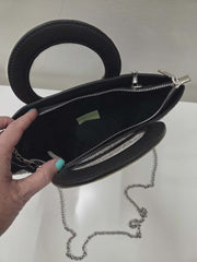 Evening Handbag in Black with Silver Rhinestones Robin Boutique