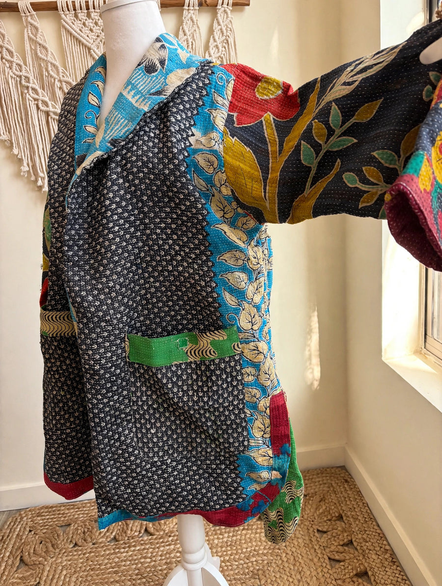 Fine Kantha Drifter Coat #036 by Kantha Bae