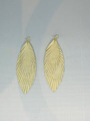 Leather Double Feather Earrings