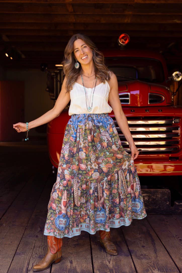 Love Language Atelier Skirt with Floral Print from Robin Boutique.