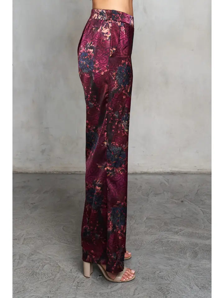 Verona Print Satin Pant by Paparazzi
