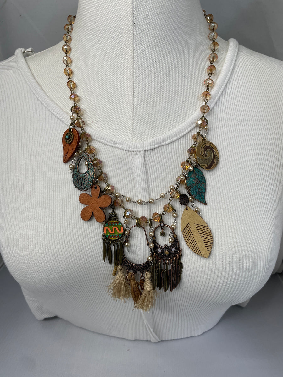 Boho Feather Necklace by Gina