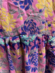 Crepe Sari Bell Sleeve Golddust Crop Top #148 by Kantha Bae