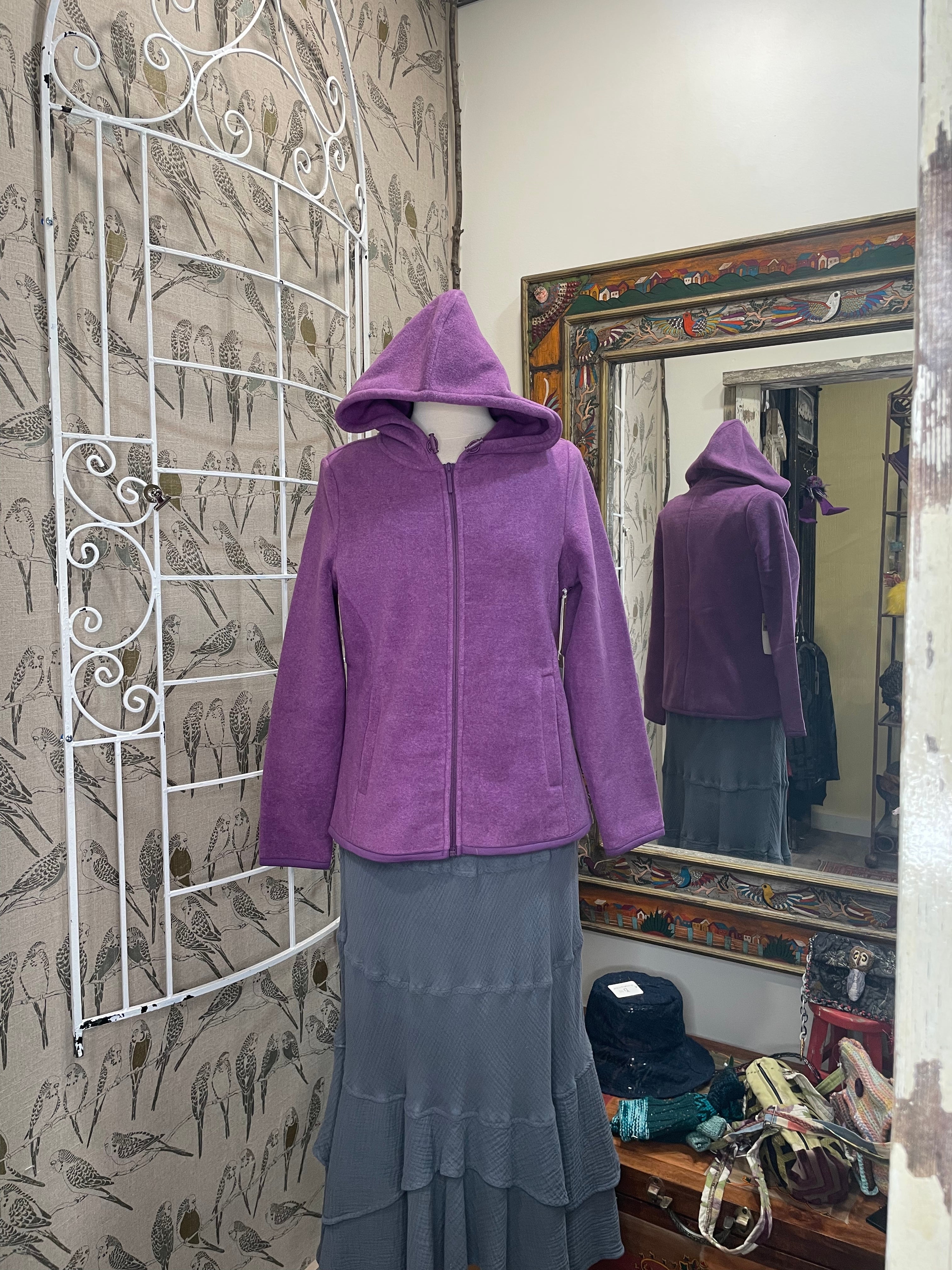 Frosted Fleece Zip Hoodie - Robin Boutique-Boutique 