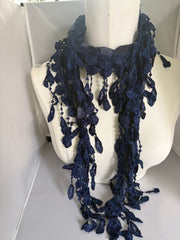 Feather Lace Fringe Scarf