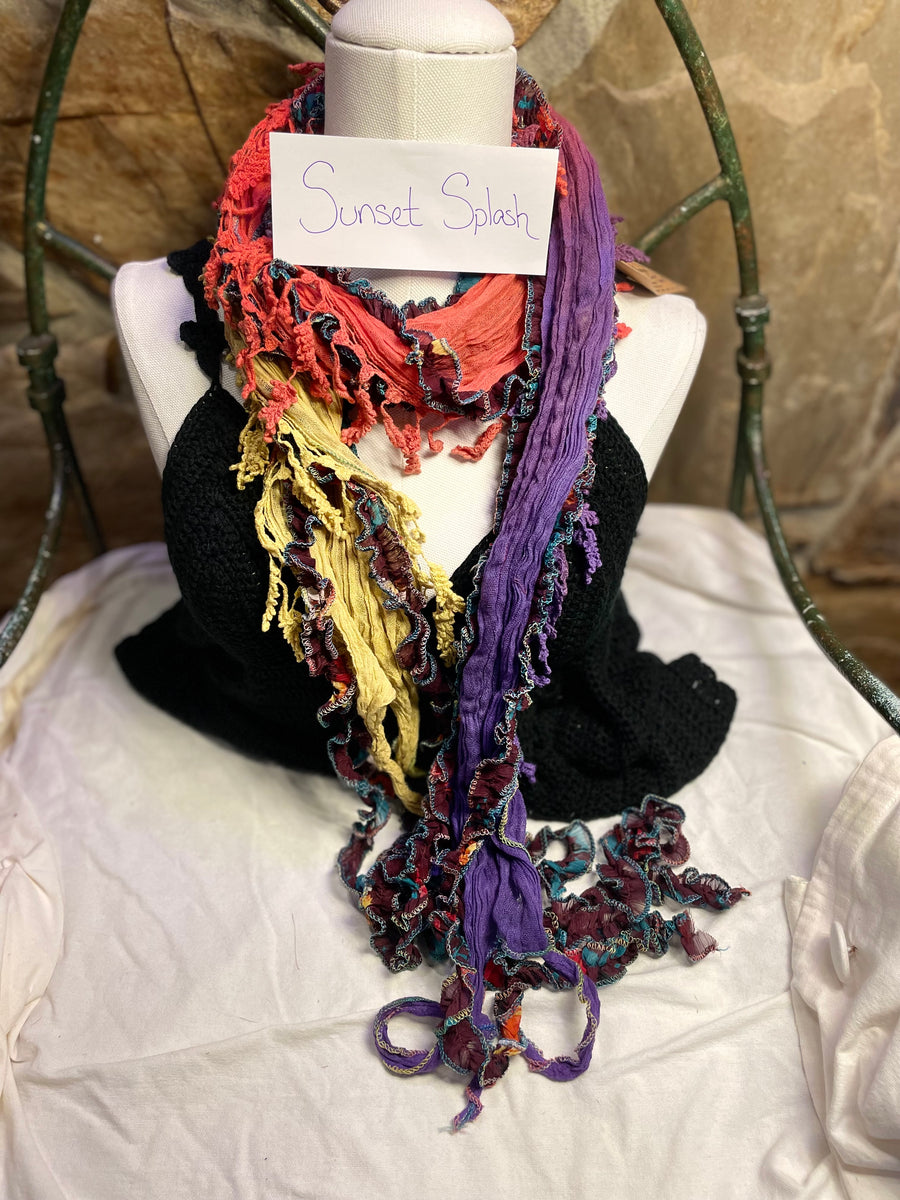 Boho Mixed Tassel Handmade Scarf Necklace