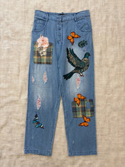 Wings & Wander Denim Pants by The Paper Lace