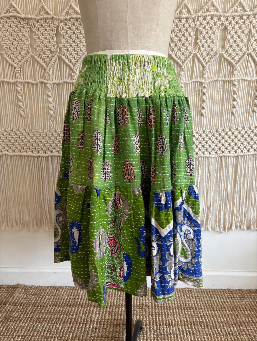 Pareo Kantha Meadow Skirt #148 by Kantha Bae