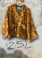 Half Moon Cropped Hooded Jacket #252 by Kantha Bae