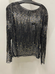 Midnight Gatsby Beaded Mesh Top by EllyNDale