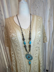 Turquoise Concho Pendant Necklace