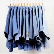 Reworked Denim Crop Button Down #213