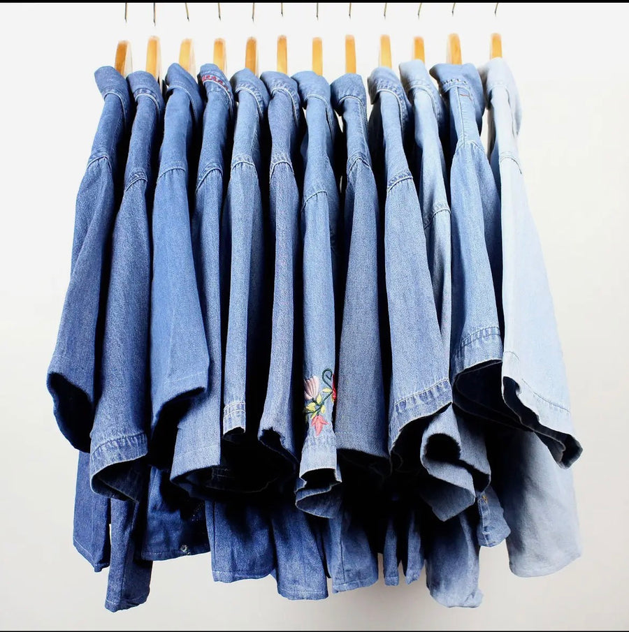 Reworked Denim Crop Button Down #213