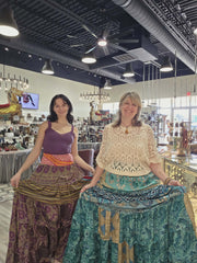 Rasgulla Sari Venus Ruffle Maxi by Kantha Bae Robin Boutique m rena lace corset cami