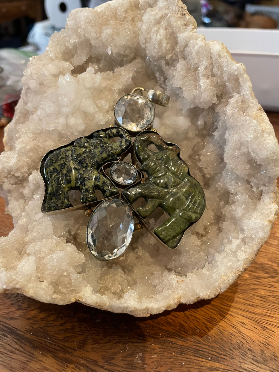 Pendant Only Dueling Elephants
