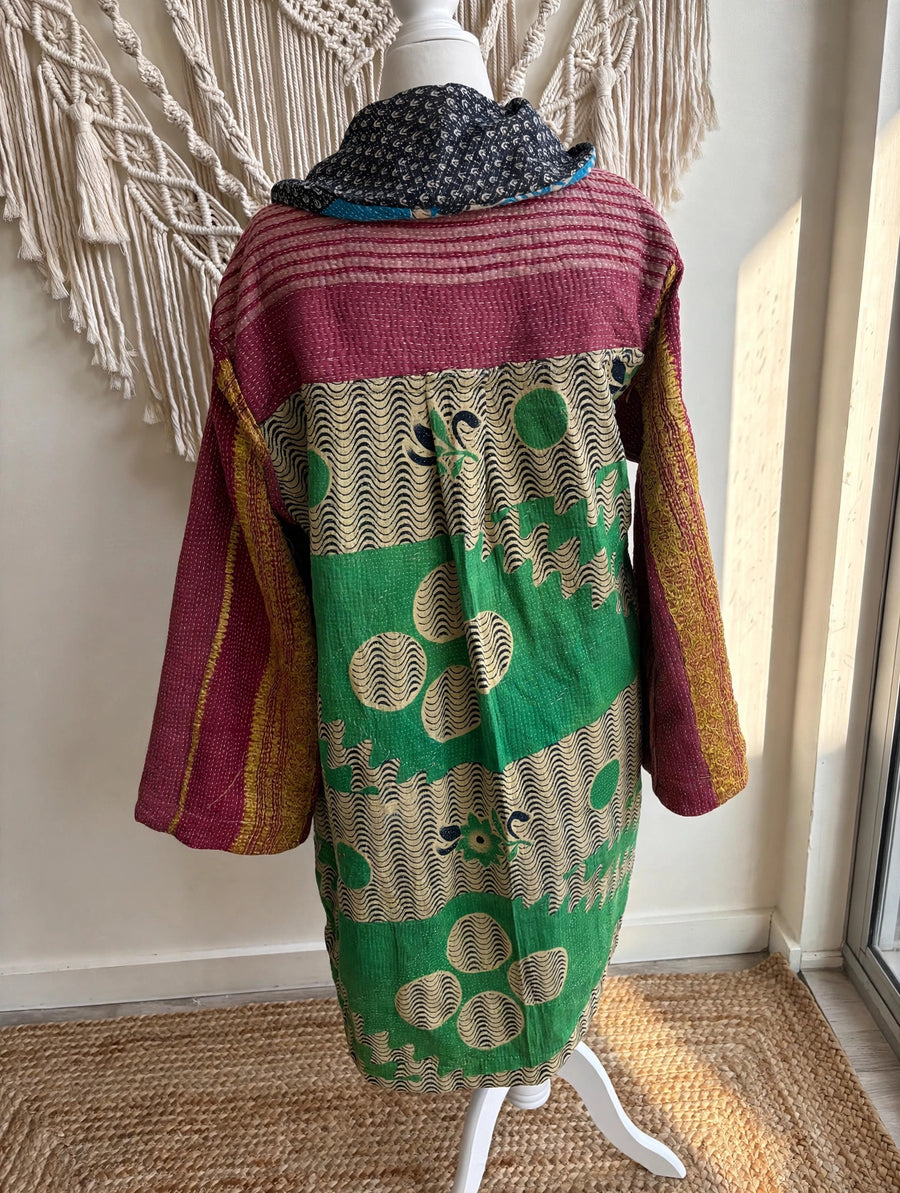 Fine Kantha Drifter Coat #036 by Kantha Bae