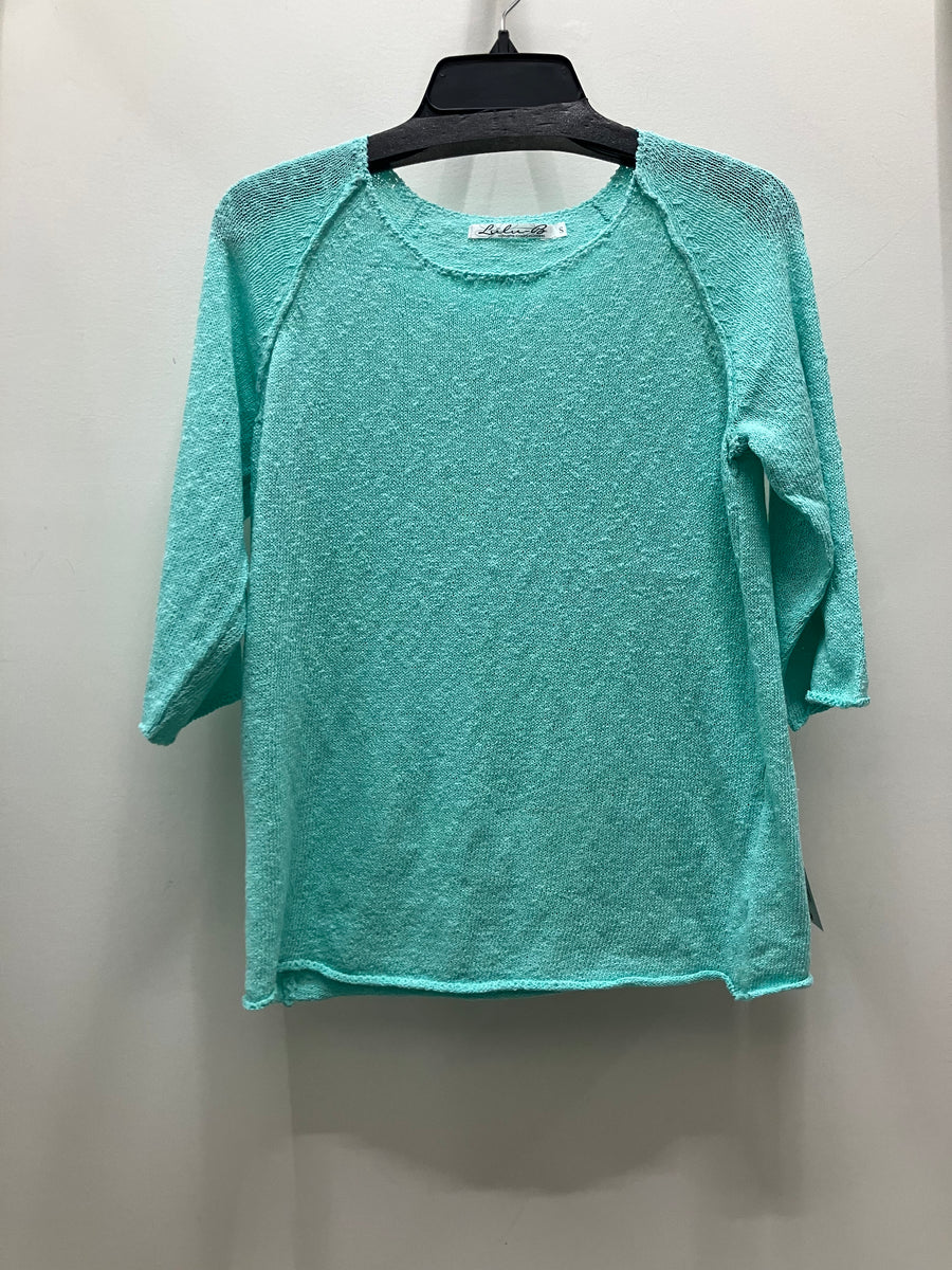 Short Sleeve Easy Raglan Sweater by Lulu-B