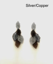 Dangling 5 Leaf Handmade Beaded Earrings