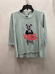 3/4 Sleeve Tee in Flower Bear Print by Doodles