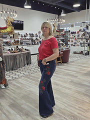 Driftwood Farrah Embroidered High-Rise Bootleg Jeans Robin Boutique