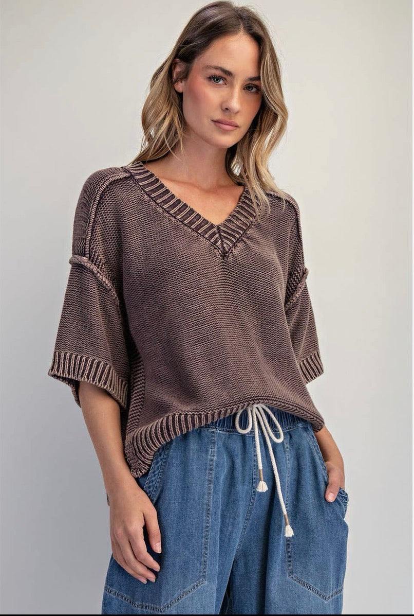 Vintage V-Neck Sweater by Cotierra