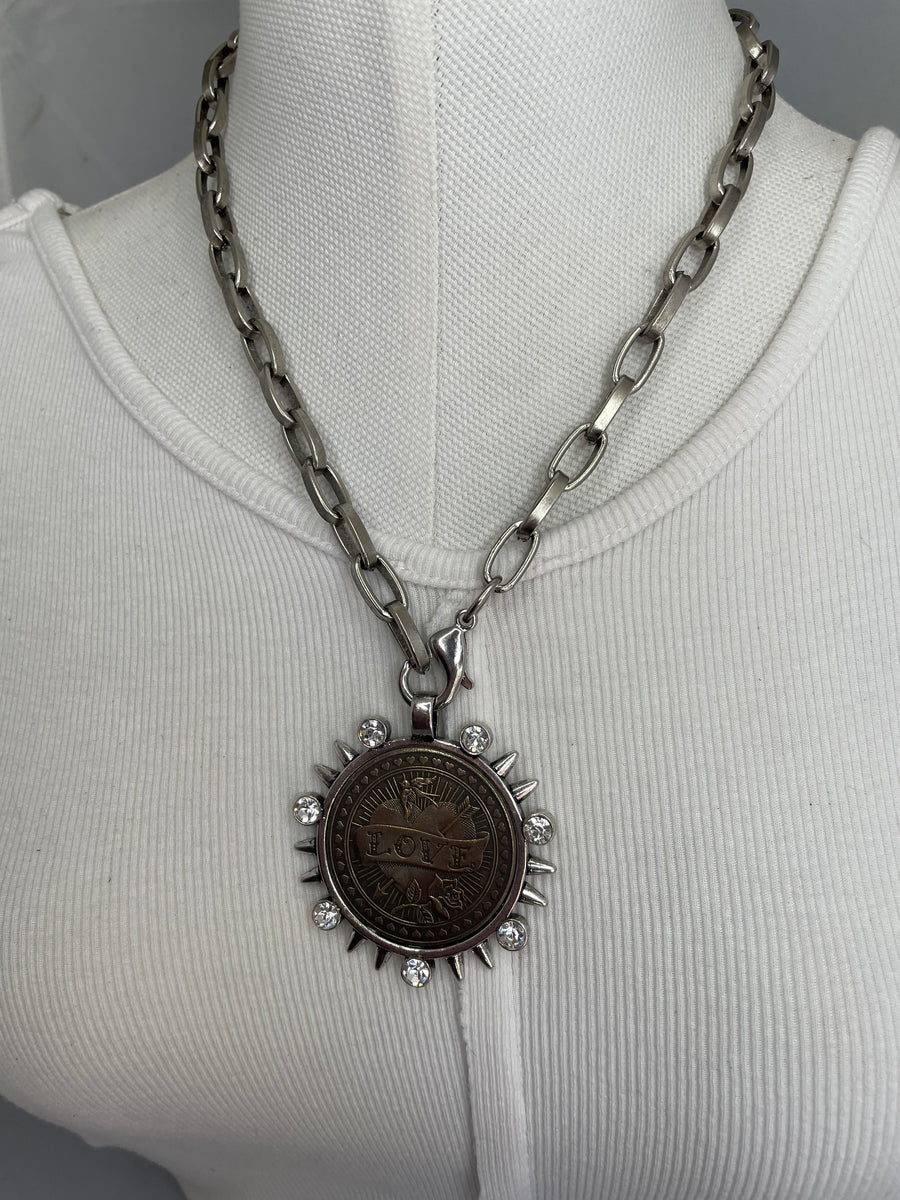Vintage Love Coin Necklace