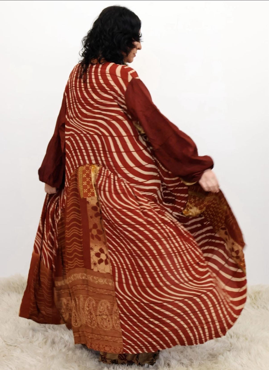 Crepe Sari Evermore Kimono #205 by Kantha Bae