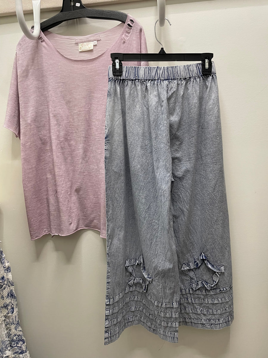 Abstract Applique Pants