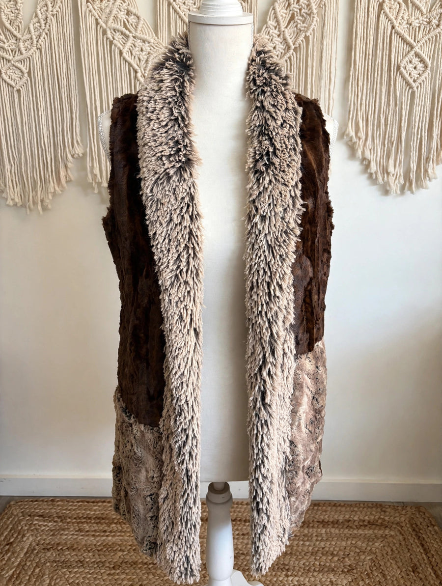 Faux Fur Patchwork Vest