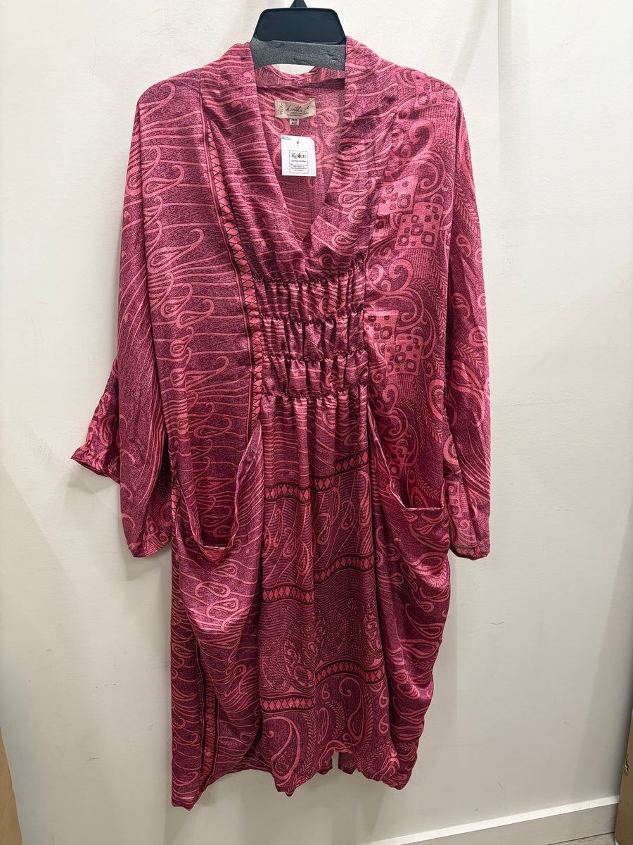 Rasgulla Sari Ruched Dress #006 by Kantha Bae