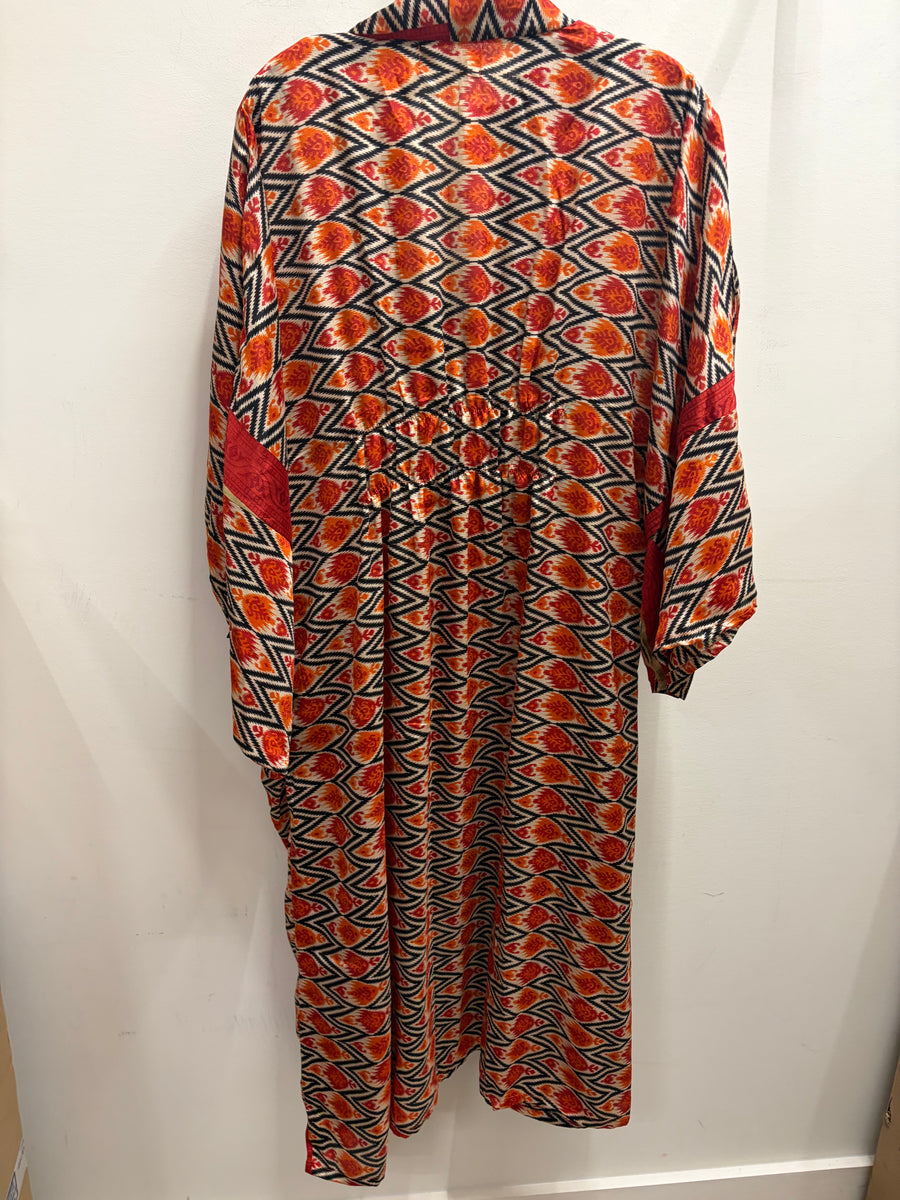 Rasgulla Sari Ruched Dress #043 by Kantha Bae