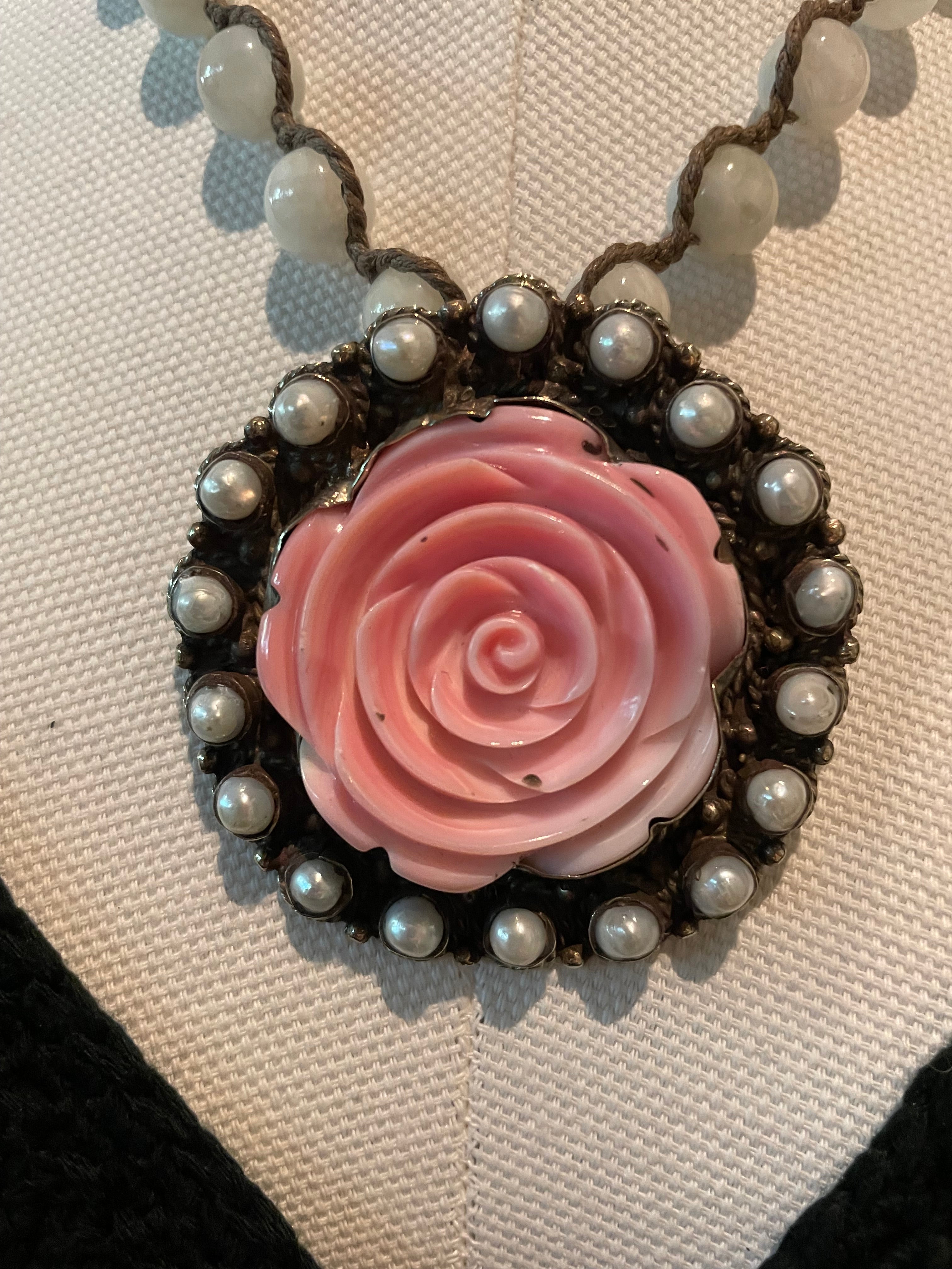 Carved Rose Necklace by Tara Gasparian