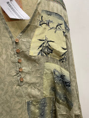 Crepe Sari Gaia Split Tunic #264 by Kantha Bae