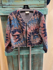 Kaleidoscope Patchwork
 Short Jacket in Plum by Paper Lace