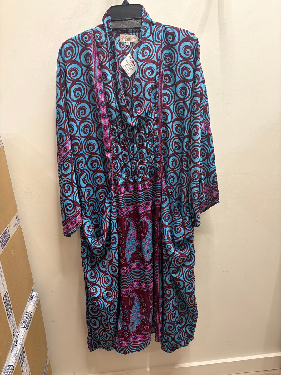 Rasgulla Sari Ruched Dress #177 by Kantha Bae