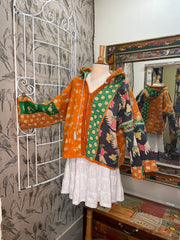 Half Moon Cropped Hooded Jacket #05 by Kantha Bae