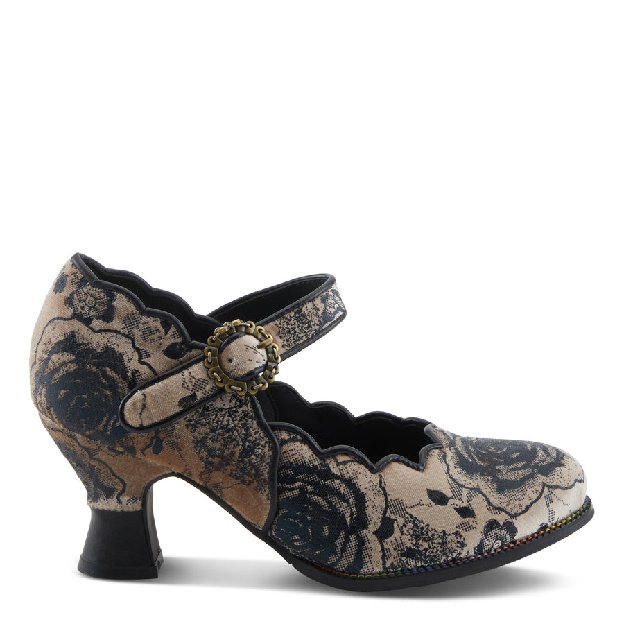 L'Artiste Adodora-Prit Shoes Side Buckle View Black Multi - Robin Boutique