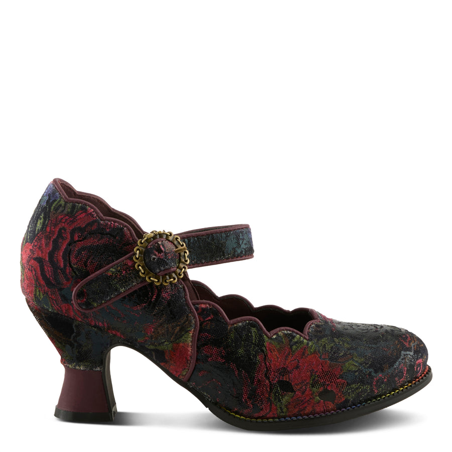 L'Artiste Adodora-Prit Shoes Side Buckle View Plum Multi - Robin Boutique