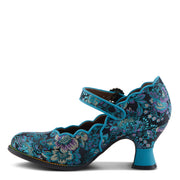 L'Artiste Adodora Shoes in Turquoise Multi Side View - Robin Boutique