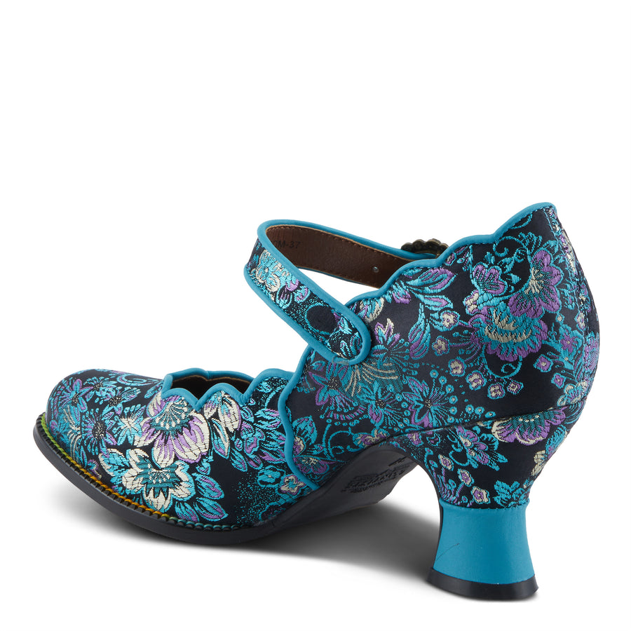 L'Artiste Adodora Shoes in Turquoise Multi Back Side View - Robin Boutique