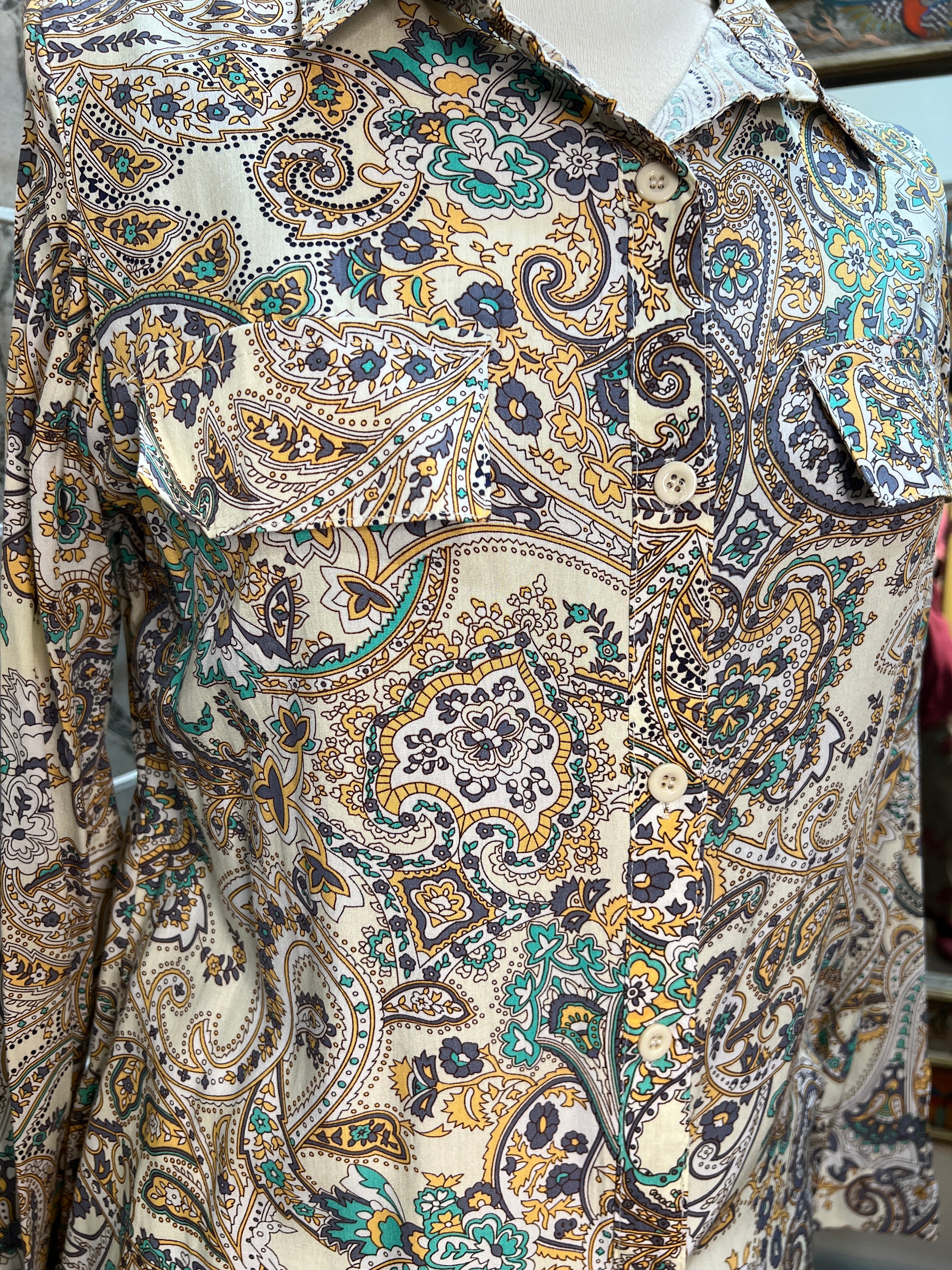 Lizette lightweight long sleeve blouse in red and white hearts LC-2494