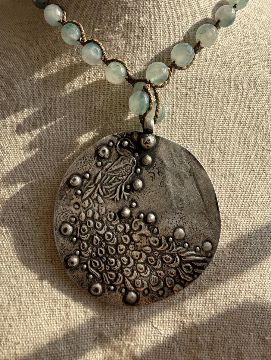 Indian Peacock Gemstone Necklace by Tara Gasparian