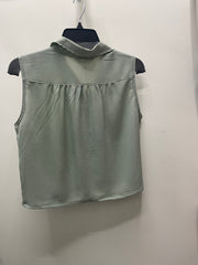Reworked Sleeveless Flowy Crop Button Down #08