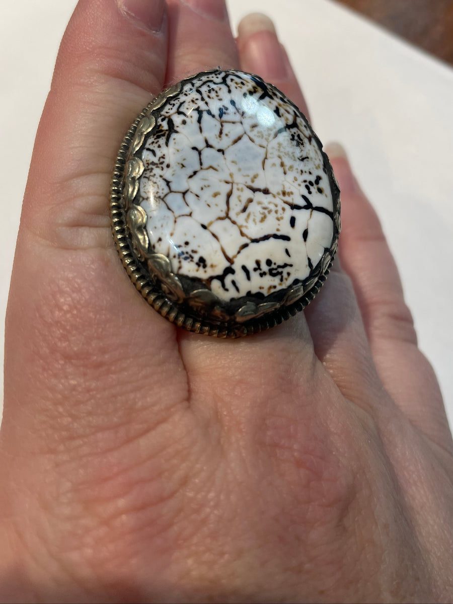 Wild Horse Stone Adjustable Ornate Ring