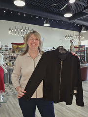 Feather Lux Knit Stitch Jacket by Olivia
