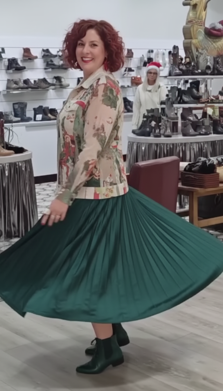 Faux Suede Illusion Jacket in Vintage Christmas by Origami Robin Boutique