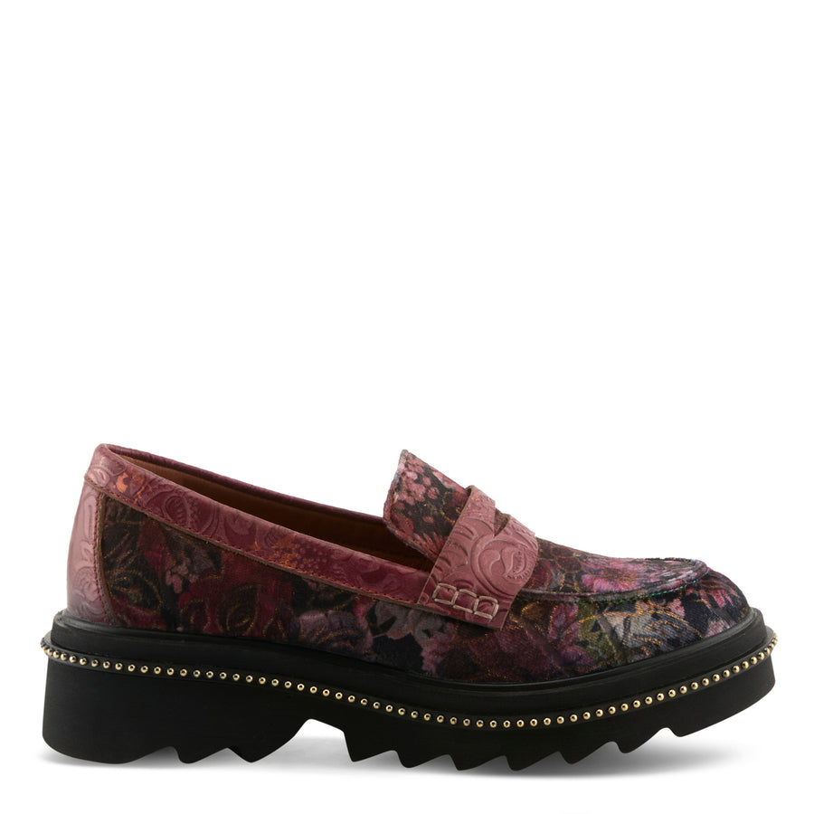 Side view of Altona-Vivi Shoes By L'Artiste in red - Robin Boutique